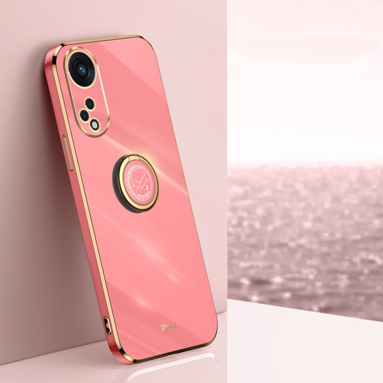 XINLI Straight Edge 6D Electroplate TPU Phone Case with Ring Holder, For OPPO Reno8 T 5G, For vivo Y100, For Samsung Galaxy A24 4G
