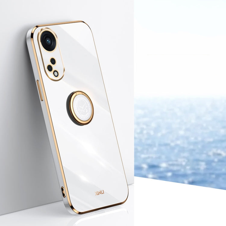 XINLI Straight Edge 6D Electroplate TPU Phone Case with Ring Holder, For OPPO Reno8 T 5G, For vivo Y100, For Samsung Galaxy A24 4G