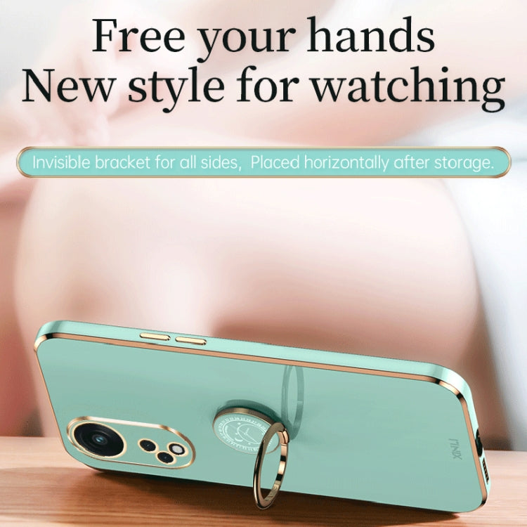 XINLI Straight Edge 6D Electroplate TPU Phone Case with Ring Holder, For OPPO Reno8 T 5G, For vivo Y100, For Samsung Galaxy A24 4G