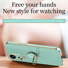 XINLI Straight Edge 6D Electroplate TPU Phone Case with Ring Holder, For OPPO Reno8 T 5G, For vivo Y100, For Samsung Galaxy A24 4G