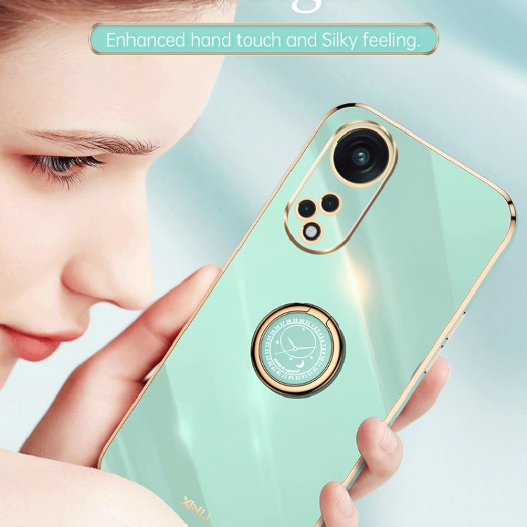 XINLI Straight Edge 6D Electroplate TPU Phone Case with Ring Holder, For OPPO Reno8 T 5G, For vivo Y100, For Samsung Galaxy A24 4G