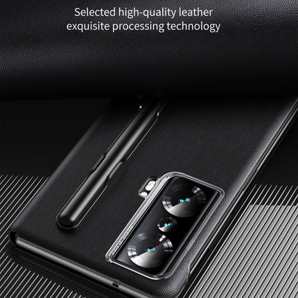 Side Window View Smart Lychee Texture Leather Phone Case with Pen Slot, For Honor Magic Vs