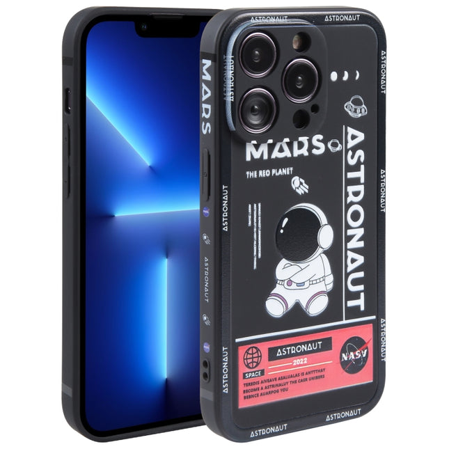 Astronaut Pattern Silicone Straight Edge Phone Case, For iPhone 13 Pro Max, For iPhone 12, For iPhone 12 Pro