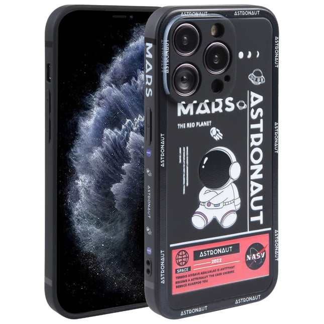 Astronaut Pattern Silicone Straight Edge Phone Case, For iPhone 11 Pro Max, For iPhone X / XS, For iPhone XS Max