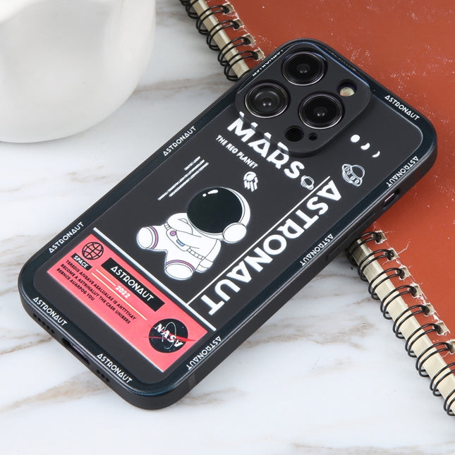 Astronaut Pattern Silicone Straight Edge Phone Case, For iPhone 11 Pro Max, For iPhone X / XS, For iPhone XS Max