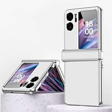 Litchi Pattern Electroplating Frame Magnetic Phone Case, For OPPO Find N2 Flip