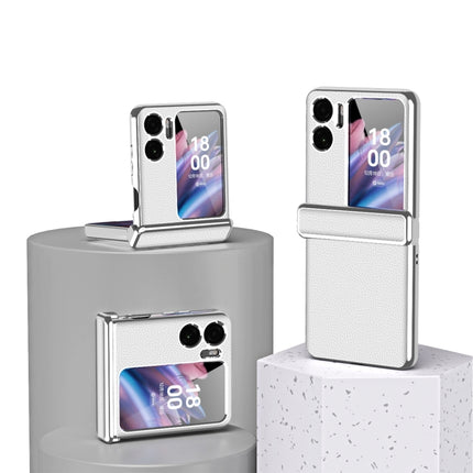 Litchi Pattern Electroplating Frame Magnetic Phone Case, For OPPO Find N2 Flip