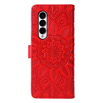 Embossed Sunflower Leather Phone Case, For Samsung Galaxy Z Fold3 5G, For Samsung Galaxy Z Fold4 5G, For Samsung Galaxy Z Flip3 5G, For Samsung Galaxy Z Flip4 5G