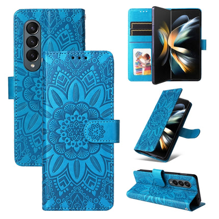 Embossed Sunflower Leather Phone Case, For Samsung Galaxy Z Fold3 5G, For Samsung Galaxy Z Fold4 5G, For Samsung Galaxy Z Flip3 5G, For Samsung Galaxy Z Flip4 5G