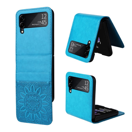 Embossed Sunflower Leather Phone Case, For Samsung Galaxy Z Fold3 5G, For Samsung Galaxy Z Fold4 5G, For Samsung Galaxy Z Flip3 5G, For Samsung Galaxy Z Flip4 5G