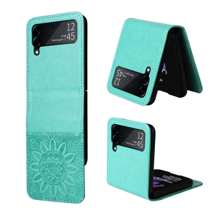 Embossed Sunflower Leather Phone Case, For Samsung Galaxy Z Fold3 5G, For Samsung Galaxy Z Fold4 5G, For Samsung Galaxy Z Flip3 5G, For Samsung Galaxy Z Flip4 5G