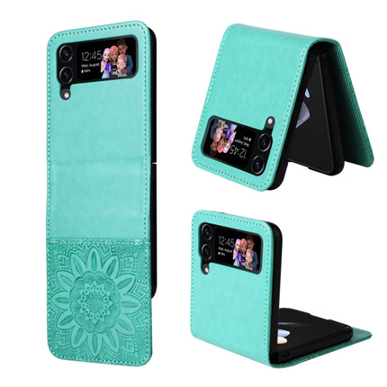 Embossed Sunflower Leather Phone Case, For Samsung Galaxy Z Fold3 5G, For Samsung Galaxy Z Fold4 5G, For Samsung Galaxy Z Flip3 5G, For Samsung Galaxy Z Flip4 5G