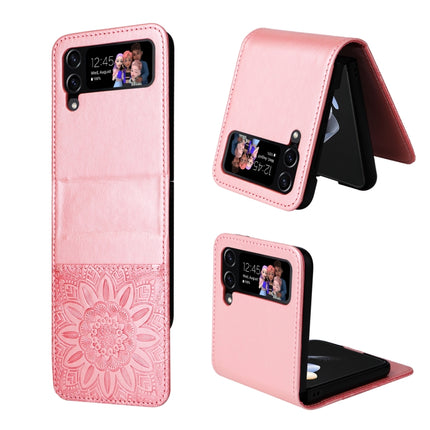 Embossed Sunflower Leather Phone Case, For Samsung Galaxy Z Fold3 5G, For Samsung Galaxy Z Fold4 5G, For Samsung Galaxy Z Flip3 5G, For Samsung Galaxy Z Flip4 5G