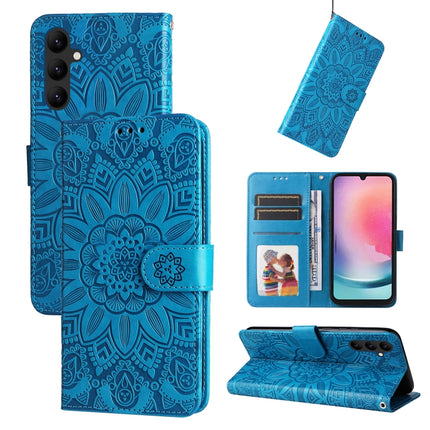 Embossed Sunflower Leather Phone Case, For Samsung Galaxy A24 4G, For Honor X7a, For Honor X8a, For Honor X9a/X40 5G/Magic5 Lite