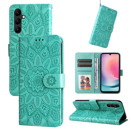 Embossed Sunflower Leather Phone Case, For Samsung Galaxy A24 4G, For Honor X7a, For Honor X8a, For Honor X9a/X40 5G/Magic5 Lite