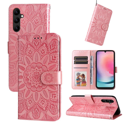 Embossed Sunflower Leather Phone Case, For Samsung Galaxy A24 4G, For Honor X7a, For Honor X8a, For Honor X9a/X40 5G/Magic5 Lite