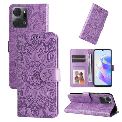 Embossed Sunflower Leather Phone Case, For Samsung Galaxy A24 4G, For Honor X7a, For Honor X8a, For Honor X9a/X40 5G/Magic5 Lite