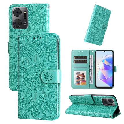 Embossed Sunflower Leather Phone Case, For Samsung Galaxy A24 4G, For Honor X7a, For Honor X8a, For Honor X9a/X40 5G/Magic5 Lite