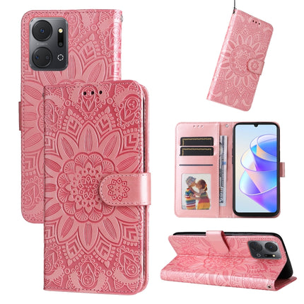 Embossed Sunflower Leather Phone Case, For Samsung Galaxy A24 4G, For Honor X7a, For Honor X8a, For Honor X9a/X40 5G/Magic5 Lite