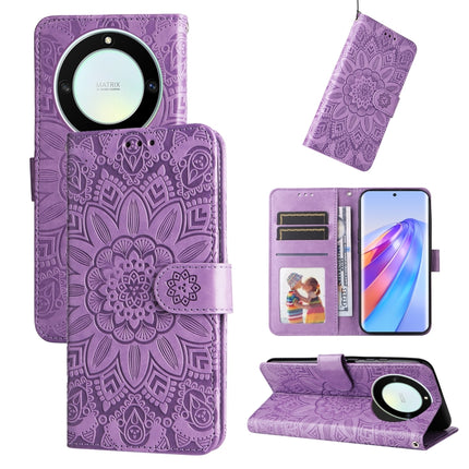 Embossed Sunflower Leather Phone Case, For Samsung Galaxy A24 4G, For Honor X7a, For Honor X8a, For Honor X9a/X40 5G/Magic5 Lite