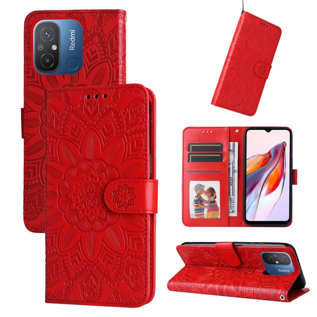 Embossed Sunflower Leather Phone Case, For Xiaomi Redmi 11A 4G/12C