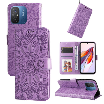 Embossed Sunflower Leather Phone Case, For Xiaomi Redmi 11A 4G/12C