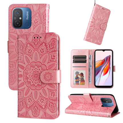 Embossed Sunflower Leather Phone Case, For Xiaomi Redmi 11A 4G/12C