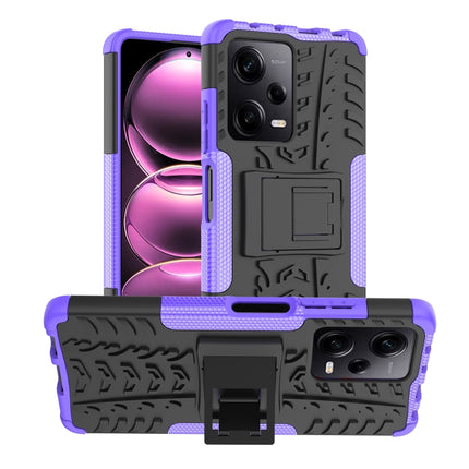 Tire Texture TPU + PC Phone Case with Holder, For Motorola Moto G Play 2023/G Pure/G Power 2022, For Xiaomi Redmi Note 12 Pro 5G, For Xiaomi Redmi Note 12 Pro+ 5G