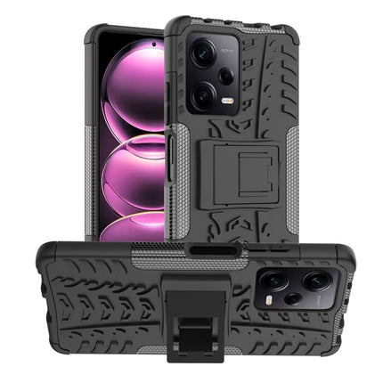 Tire Texture TPU + PC Phone Case with Holder, For Motorola Moto G Play 2023/G Pure/G Power 2022, For Xiaomi Redmi Note 12 Pro 5G, For Xiaomi Redmi Note 12 Pro+ 5G