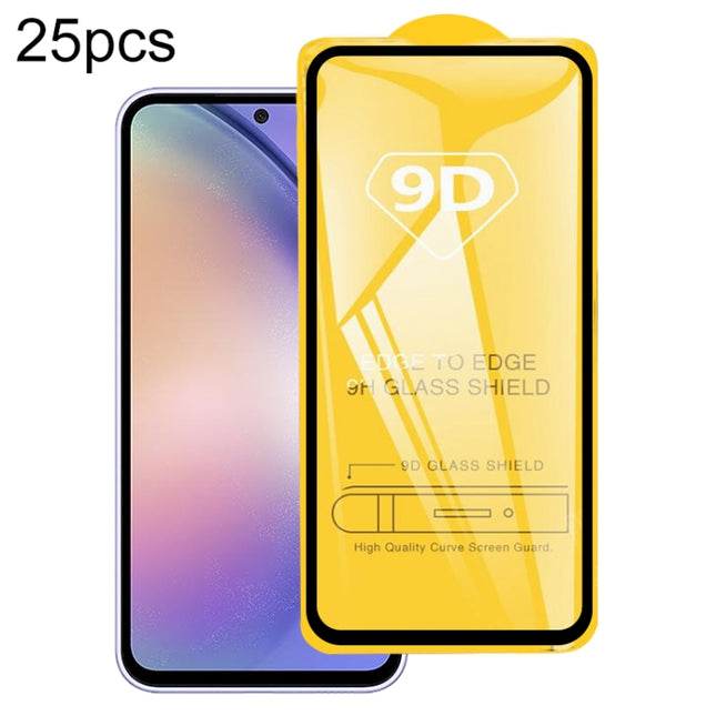 25pcs 9D Full Glue Full Screen Tempered Glass Film, For Samsung Galaxy A54 (25pcs)