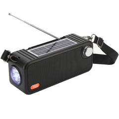 T&amp;G TG637 Tragbarer, solarbetriebener, kabelloser Bluetooth-Lautsprecher für den Außenbereich mit FM/Taschenlampe/TF-Kartensteckplatz, TG637