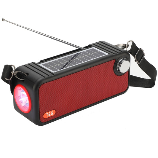 T&amp;G TG637 Tragbarer, solarbetriebener, kabelloser Bluetooth-Lautsprecher für den Außenbereich mit FM/Taschenlampe/TF-Kartensteckplatz, TG637