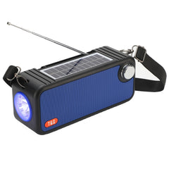 T&amp;G TG637 Tragbarer, solarbetriebener, kabelloser Bluetooth-Lautsprecher für den Außenbereich mit FM/Taschenlampe/TF-Kartensteckplatz, TG637