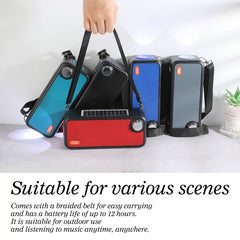 T&amp;G TG637 Tragbarer, solarbetriebener, kabelloser Bluetooth-Lautsprecher für den Außenbereich mit FM/Taschenlampe/TF-Kartensteckplatz, TG637