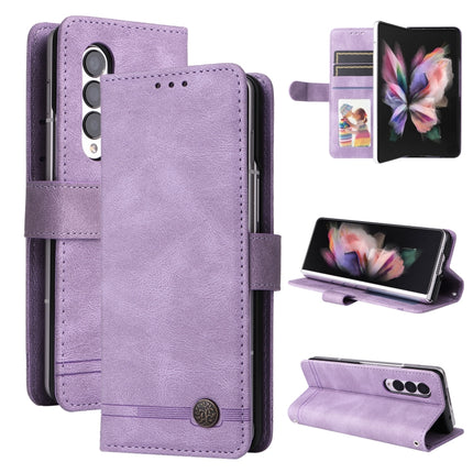 Skin Feel Life Tree Metal Button Leather Phone Case, For Samsung Galaxy Z Fold3 5G, For Samsung Galaxy Z Fold4 5G, For Samsung Galaxy Z Flip3 5G, For Samsung Galaxy Z Flip4 5G