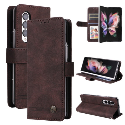 Skin Feel Life Tree Metal Button Leather Phone Case, For Samsung Galaxy Z Fold3 5G, For Samsung Galaxy Z Fold4 5G, For Samsung Galaxy Z Flip3 5G, For Samsung Galaxy Z Flip4 5G