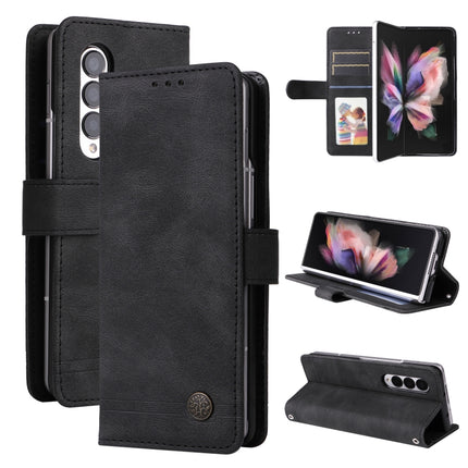 Skin Feel Life Tree Metal Button Leather Phone Case, For Samsung Galaxy Z Fold3 5G, For Samsung Galaxy Z Fold4 5G, For Samsung Galaxy Z Flip3 5G, For Samsung Galaxy Z Flip4 5G