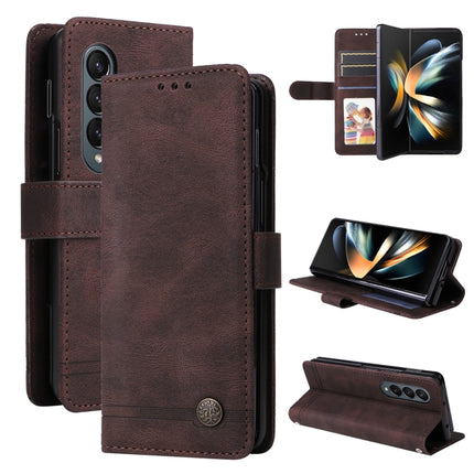 Skin Feel Life Tree Metal Button Leather Phone Case, For Samsung Galaxy Z Fold3 5G, For Samsung Galaxy Z Fold4 5G, For Samsung Galaxy Z Flip3 5G, For Samsung Galaxy Z Flip4 5G