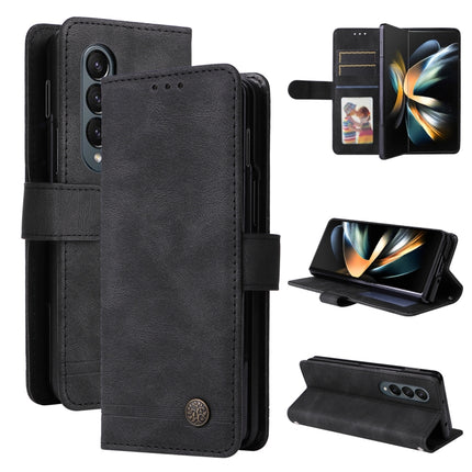 Skin Feel Life Tree Metal Button Leather Phone Case, For Samsung Galaxy Z Fold3 5G, For Samsung Galaxy Z Fold4 5G, For Samsung Galaxy Z Flip3 5G, For Samsung Galaxy Z Flip4 5G