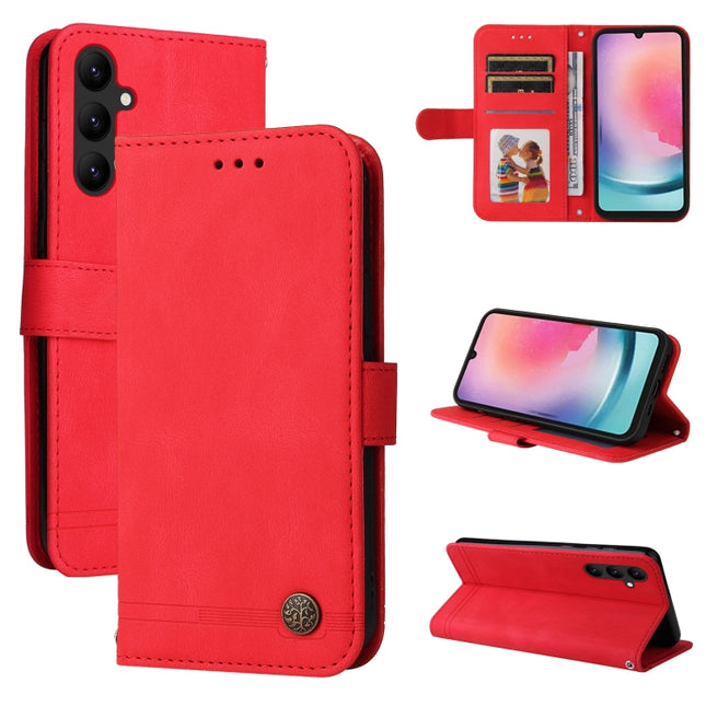 Skin Feel Life Tree Metal Button Leather Phone Case, For Samsung Galaxy A24 4G, For Honor X7a, For Honor X8a, For Honor X9a/X40 5G/Magic5 Lite