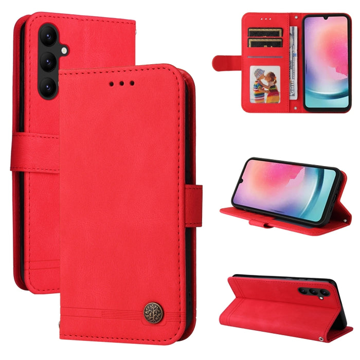 Skin Feel Life Tree Metal Button Leather Phone Case, For Samsung Galaxy A24 4G, For Honor X7a, For Honor X8a, For Honor X9a/X40 5G/Magic5 Lite