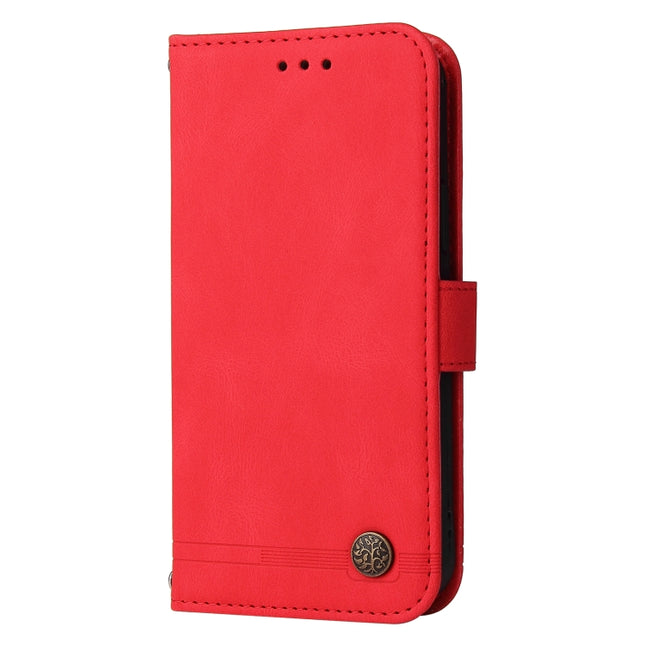 Skin Feel Life Tree Metal Button Leather Phone Case, For Xiaomi Redmi 11A 4G/12C