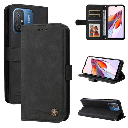 Skin Feel Life Tree Metal Button Leather Phone Case, For Xiaomi Redmi 11A 4G/12C