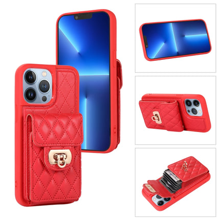 Card Slot Leather Phone Case with Short Lanyard, For iPhone 13 Pro Max, For iPhone 13 Pro, For iPhone 13, For iPhone 12 Pro Max