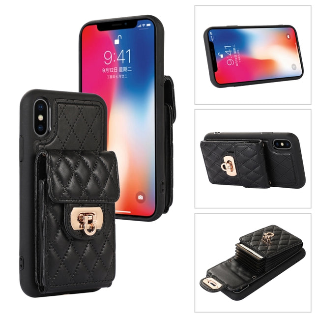 Card Slot Leather Phone Case with Short Lanyard, For iPhone XS Max, For iPhone XS / X, For iPhone XR