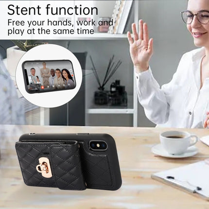 Card Slot Leather Phone Case with Short Lanyard, For iPhone XS Max, For iPhone XS / X, For iPhone XR