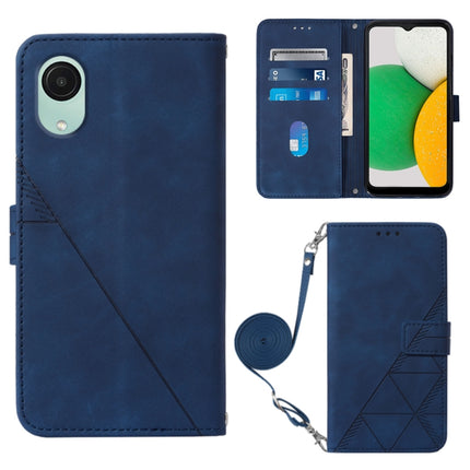 Crossbody 3D Embossed Flip Leather Phone Case, For Xiaomi Redmi 12C / Redmi 11A 4G Global, For Samsung Galaxy A04 Core, For Samsung Galaxy A04e, For Samsung Galaxy A24 4G