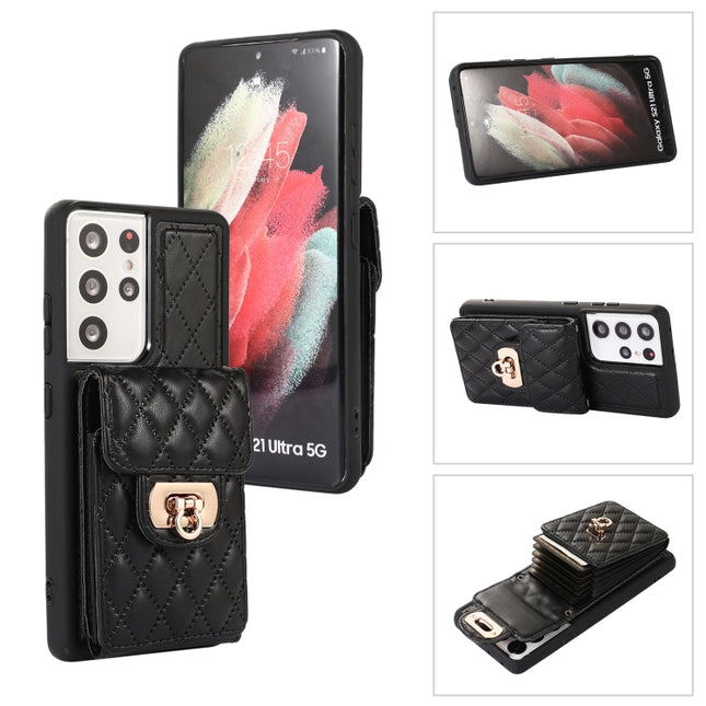 Card Slot Leather Phone Case with Short Lanyard, For Samsung Galaxy S21 Ultra 5G, For Samsung Galaxy S20, For Samsung Galaxy S20+, For Samsung Galaxy S20 Ultra