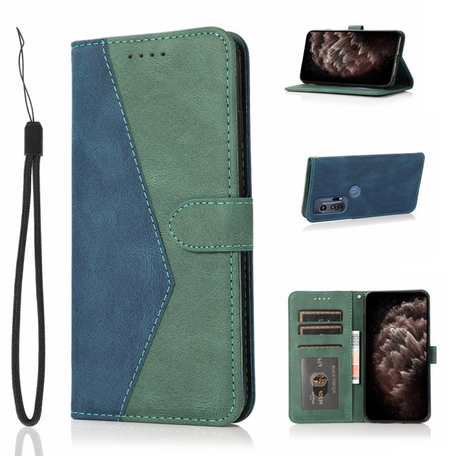 Dual-color Stitching Leather Phone Case, For Motorola Edge+ 2020, For Motorola Moto E 2020, For Motorola Moto E6, For Motorola Moto E6 Play