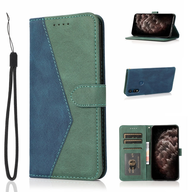 Dual-color Stitching Leather Phone Case, For Motorola Edge+ 2020, For Motorola Moto E 2020, For Motorola Moto E6, For Motorola Moto E6 Play